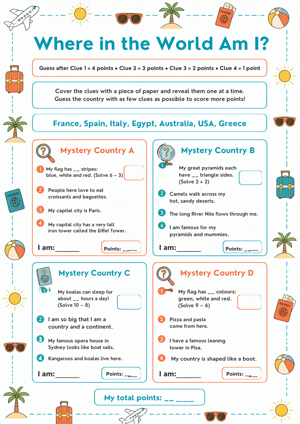 Summer Holiday Maths Worksheet Pack | KS1 Printable Math Worksheets