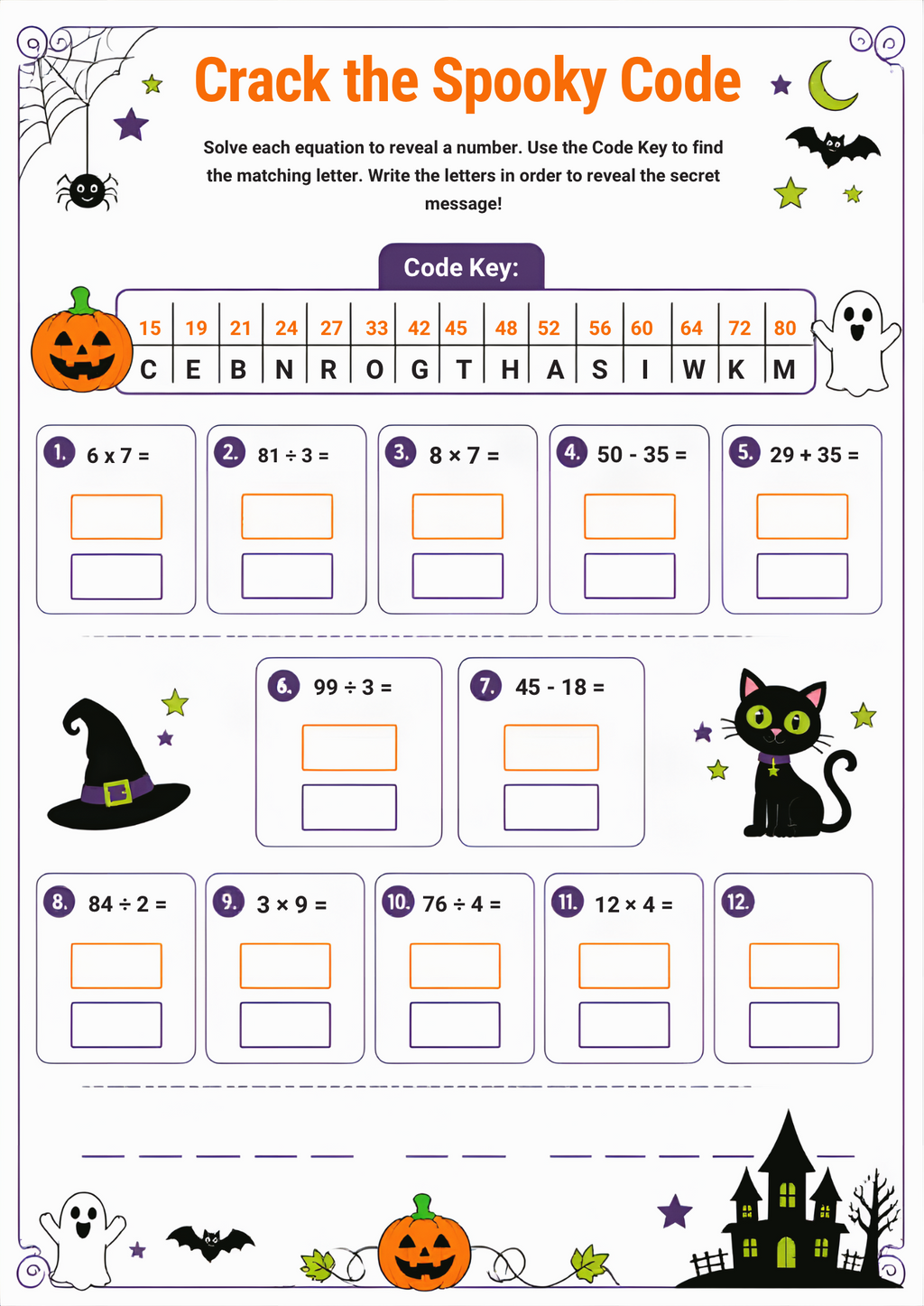 Halloween Maths Worksheet Pack | KS2 Printable Math Worksheets