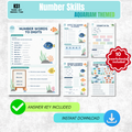 Counting and Number Worksheet Pack (Aquarium Themed) | KS1 Printable Math Worksheets