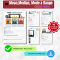 Mean, Median, Mode and Range Worksheet Pack (Cinema Themed) | KS2 Printable Math Worksheets