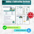 Decimals Worksheet Pack (Banking Themed) | KS2 Printable Math Worksheets