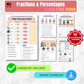 Fractions and Percentages Worksheet Pack (Fashion Store Themed) | KS2 Printable Math Worksheets