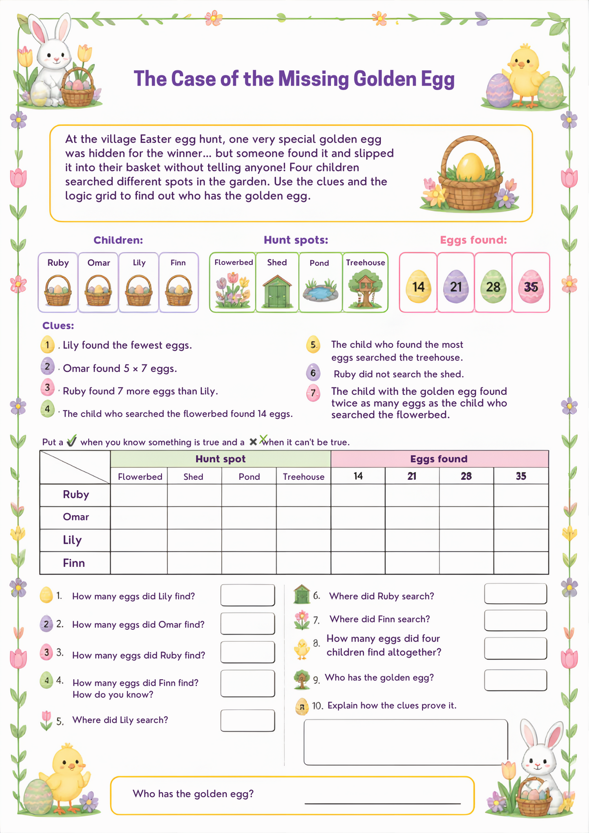 Easter Maths Worksheet Pack | KS2 Printable Math Worksheets