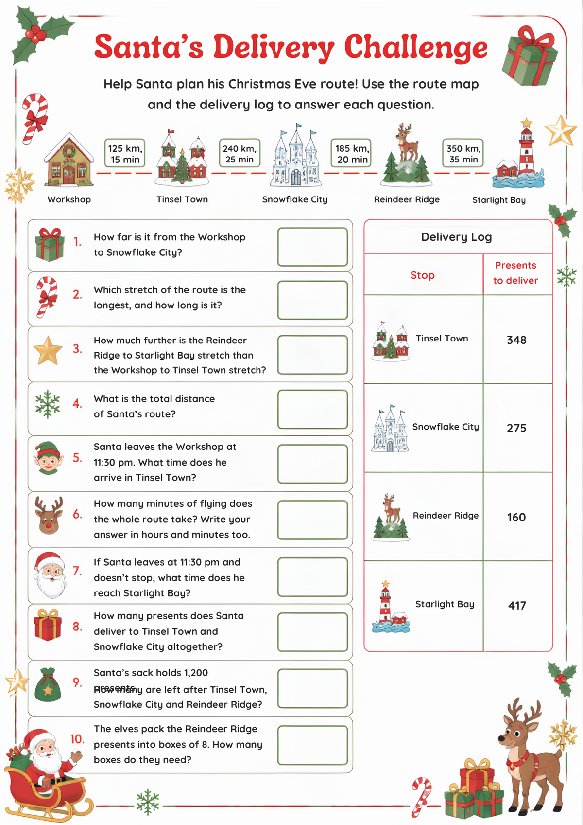 Christmas Maths Worksheet Pack | KS2 Printable Math Worksheets