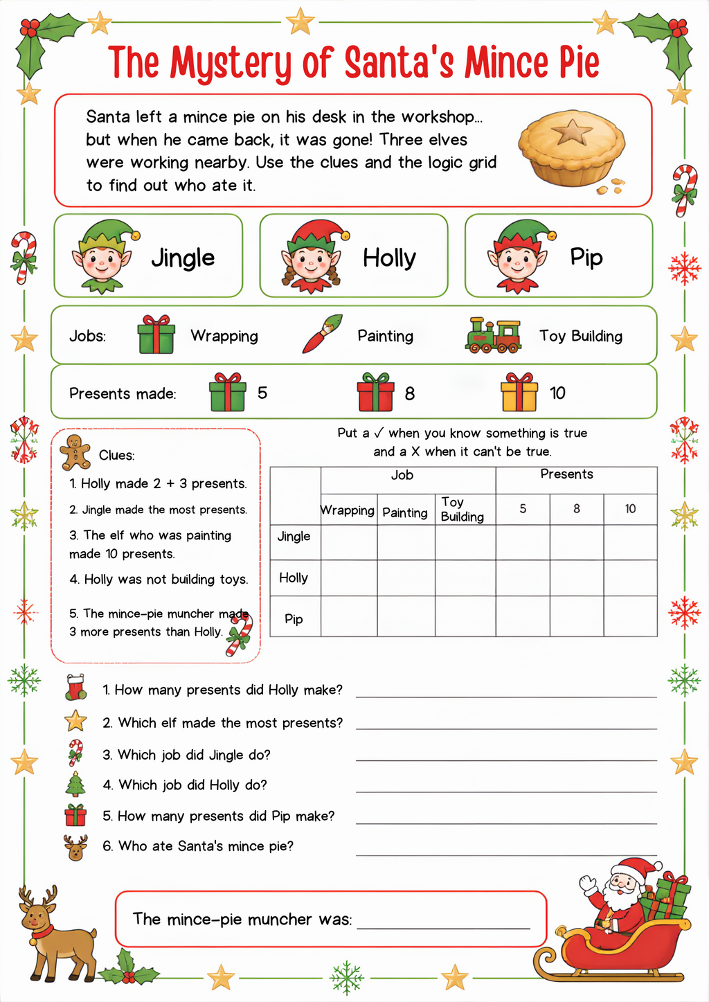 Christmas Maths Worksheet Pack | KS1 Printable Math Worksheets