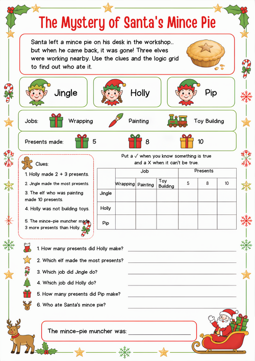 Christmas Maths Worksheet Pack | KS1 Printable Math Worksheets